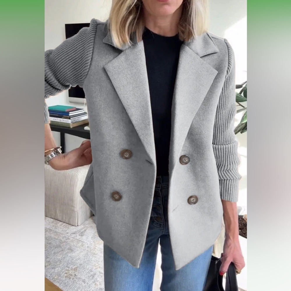 Olivia & Micheal knit sleeve blazer